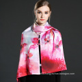 Double-Sided High Quality Long Silk Scarves with Button